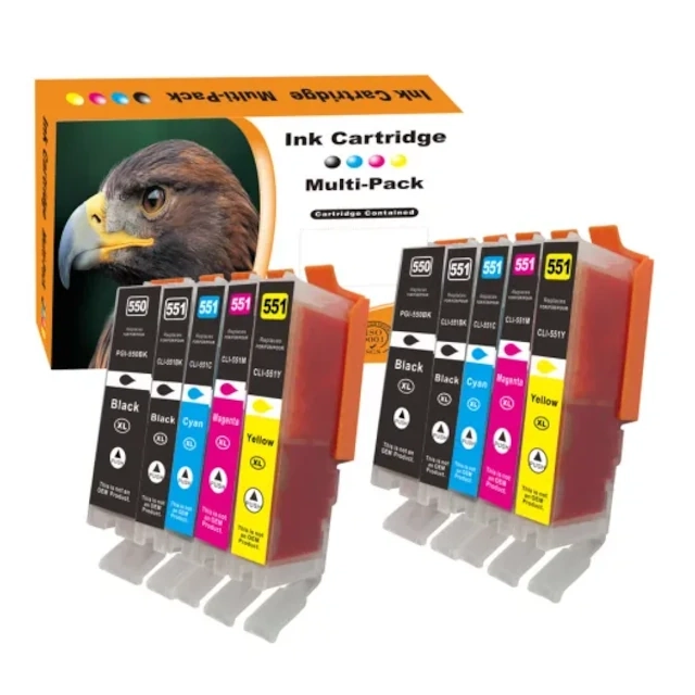 10 Druckerpatronen kompatibel zu Canon PGI550/CLI551