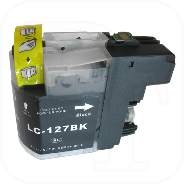 Brother LC-127BK kompatible Druckerpatrone mit Chip schwarz