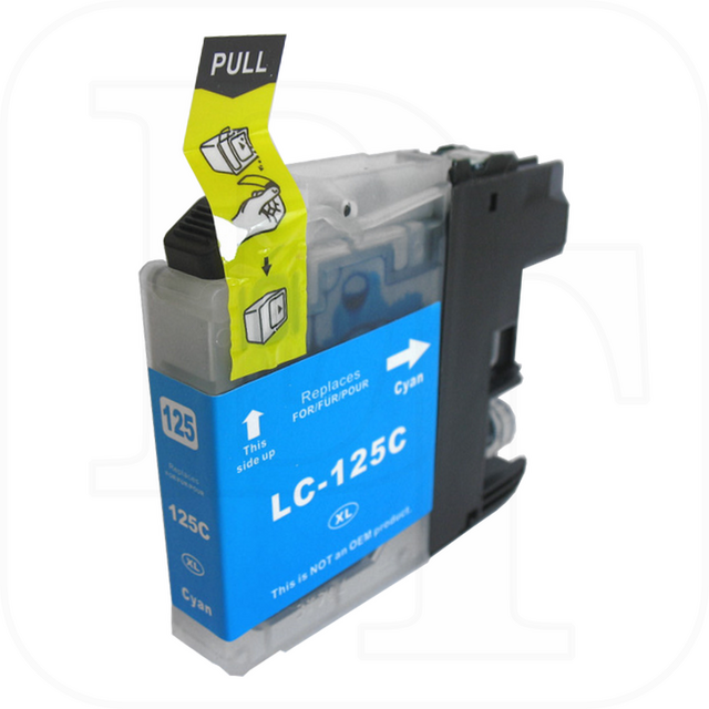 Brother LC-125C kompatible Druckerpatrone mit Chip cyan
