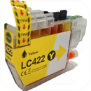 Brother LC-422XLY kompatible Druckerpatrone gelb mit Chip