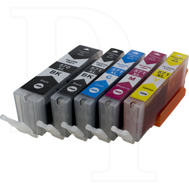 5 XL Druckerpatronen zu Canon PGI-570 CLI-571 kompatibel...