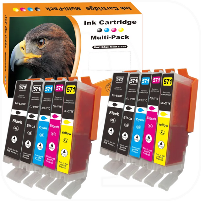 10 Druckerpatronen kompatibel zu Canon PGI570/CLI571