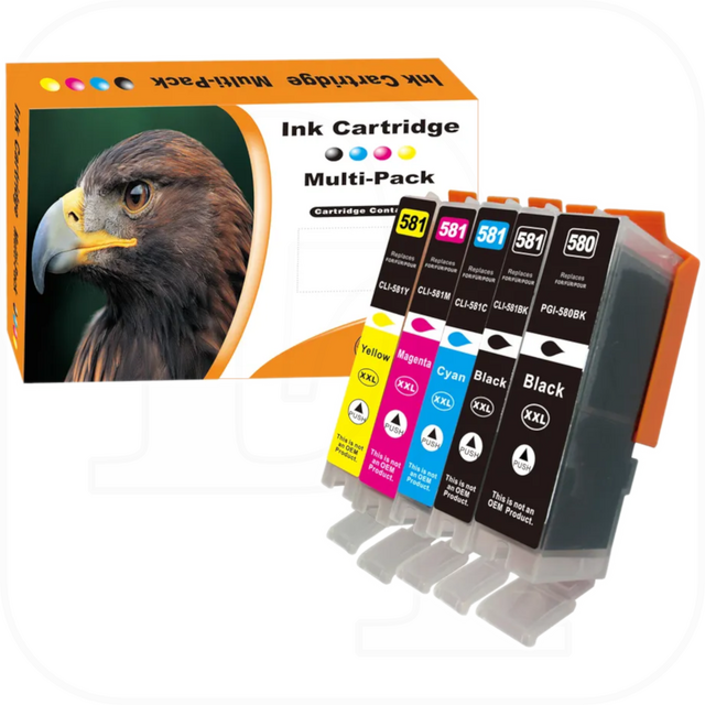 5 Druckerpatronen kompatibel zu Canon PGI580/CLI581
