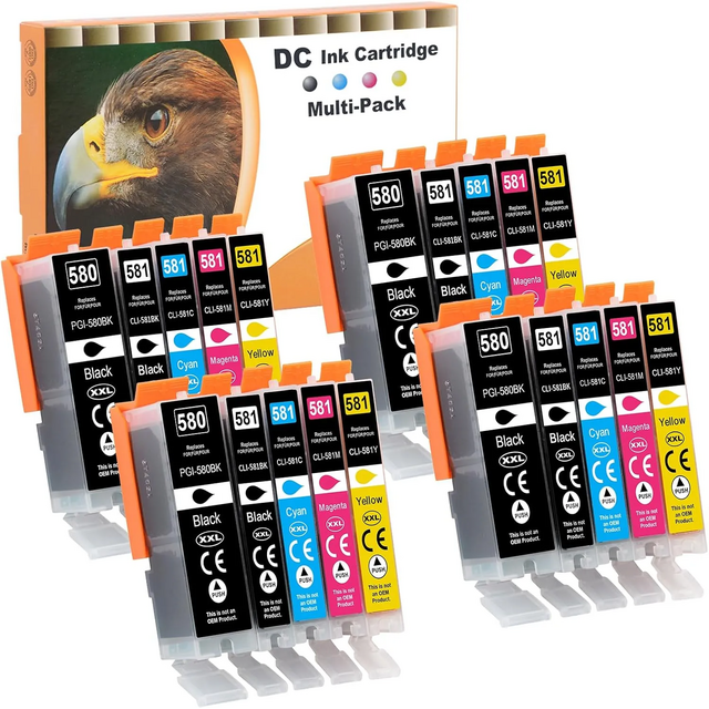 20 Druckerpatronen kompatibel zu Canon PGI580/CLI581