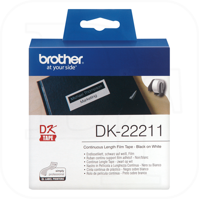 Brother DK-22211 Endlos-Etikett, Film wei� 29mm