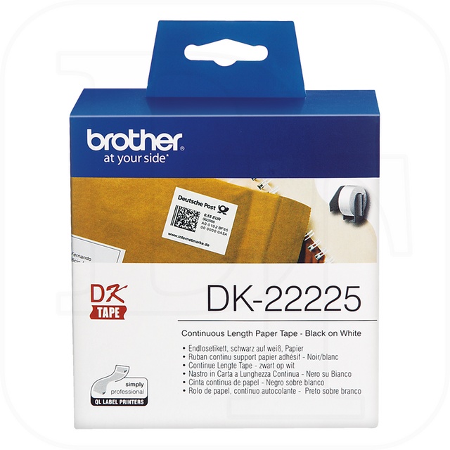 Brother DK-22225 Endlos-Etikett, Papier wei� 38mm