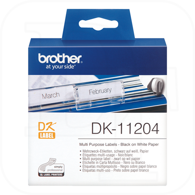 Brother DK-11204 Etikettenrolle, Papier wei� 17x54mm