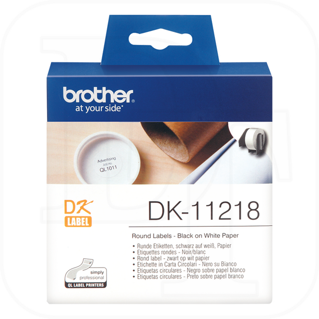 Brother DK-11218 Etikettenrolle, Papier wei� 24mm rund