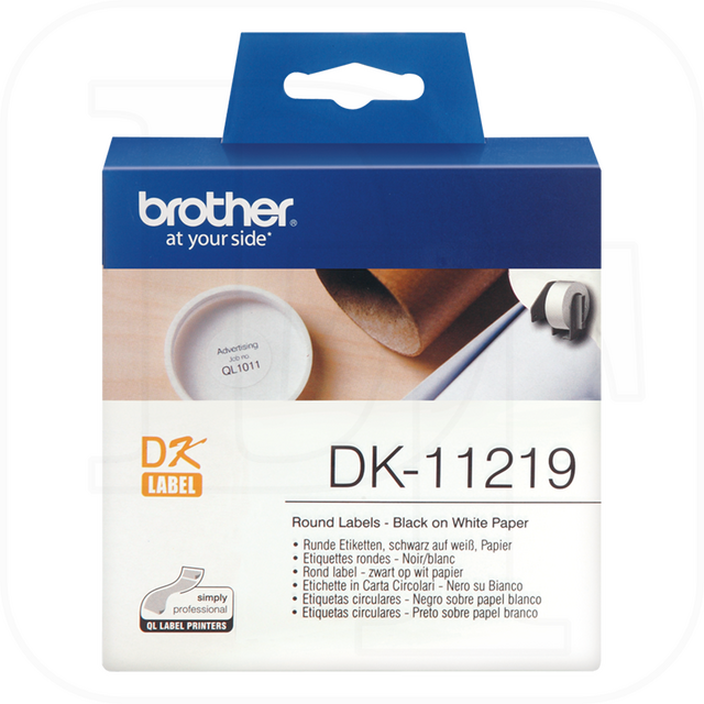 Brother DK-11219 Etikettenrolle, Papier wei� rund 12mm