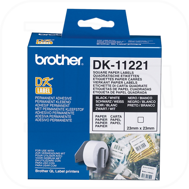 Brother DK-11221 Etikettenrolle, Papier wei� 23x23mm