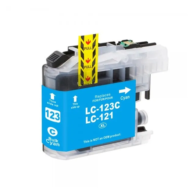 Brother LC-123C kompatible Druckerpatrone mit Chip cyan