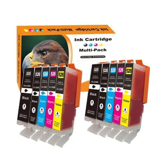 10 Druckerpatronen kompatibel zu Canon PGI525/CLI526