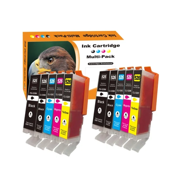 10 Druckerpatronen kompatibel zu Canon PGI525/CLI526